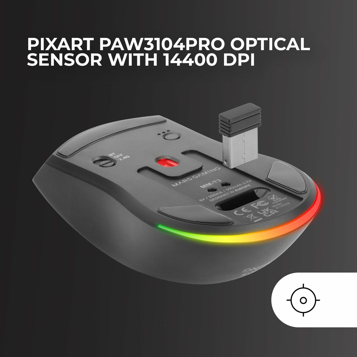 Gaming Mouse Mars Gaming MMT3 Negro