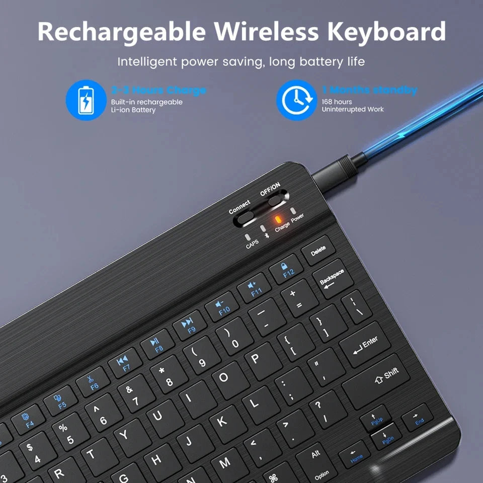 NNEOBA Bluetooth Wireless Keyboard & Mouse Combo para iPad Mac PC